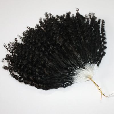 China Jerry Curl Hair 0.5g/strand 400s Loop Hair Extensions Unprocessed Virgin Brazilian Jerry Curly Micro Curly Hair Extensions Lots/Ring for sale