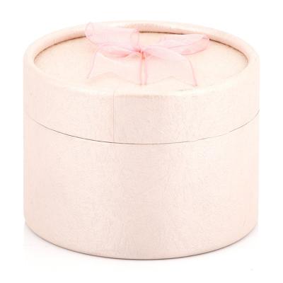 China Recycled Materials Custom Logo Printed Paper Cardboard Foam Elegant Insert Small Pink Round Jewelry Gift Box for sale