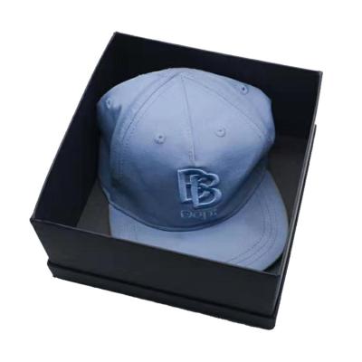 China Recycled Materials Big Large Printing Cardboard Baseball Cap Custom Black Packing Boxes Reused Felted Hat Hat Box for sale