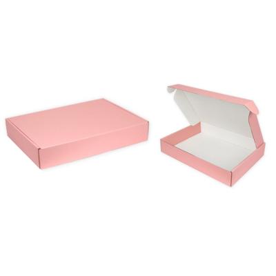 China Recycled Materials Logo Empty Large Pink Magnetic Cardboard Paper Box Custom Shipping Gift Boxes Clothes Folding Box for sale