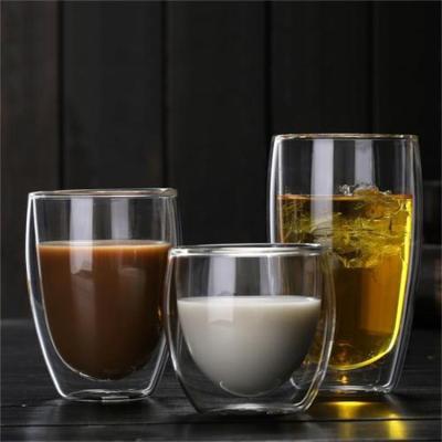 China High Quality Transparent Milk Cups Double Wall Cup Stocked Glass For Espresso for sale