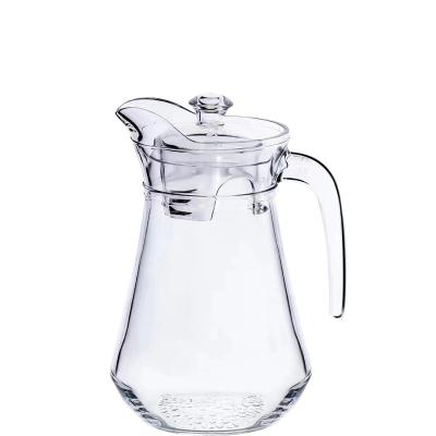 China Viable Glass Tea Infuser Pyrex Kettle Use Restaurant Pitcher Glass Water Jug With Lid for sale