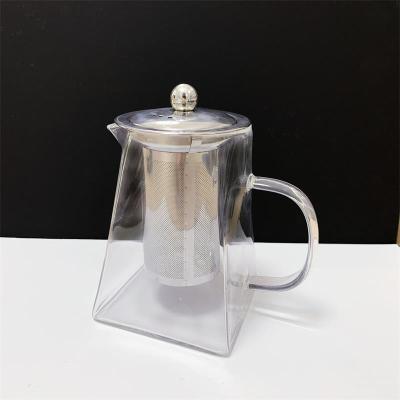 China WITH LID Wholesale Crystal Glass Kettle Teapot Multi Function Stain Glass Pitcher Set for sale