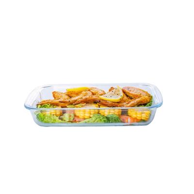 China Disposable High Borosilicate Clear Tray Baking Glasses Bread Molds High Quality Glass Baking Dish for sale