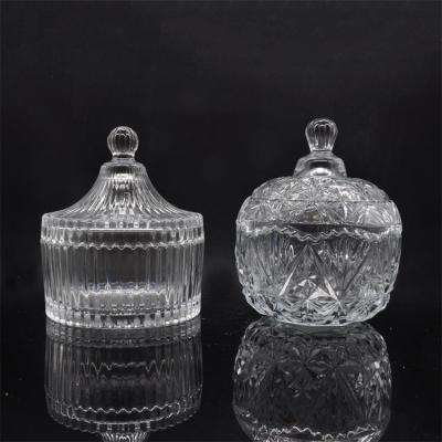 China Modern Clear Plated Glass Candy Jar Heat Resistant Glass Candy Dish With Lid for sale