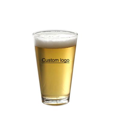 China Modern Eco Friendly Product Branded 16 Ounce Beer Glass Beer Drinking Glass for sale