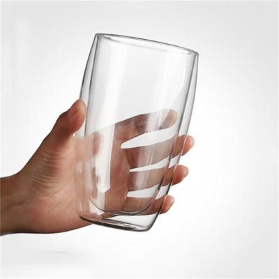 China Reusable Double Wall Coffee Mug Cup and Crystal Glass Double Wall for sale