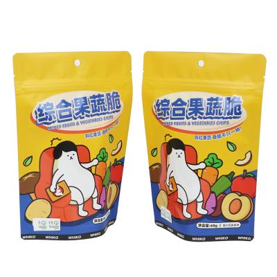 China Safety Custom Printed Logo Mixed Dried Vegetable Chips Plastic Snacks Holder Up Packaging Bags for sale