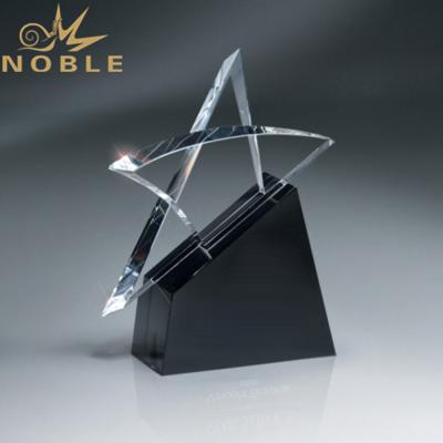 China Europe Noble Empty Custom Engraved Crystal Star Trophy for sale