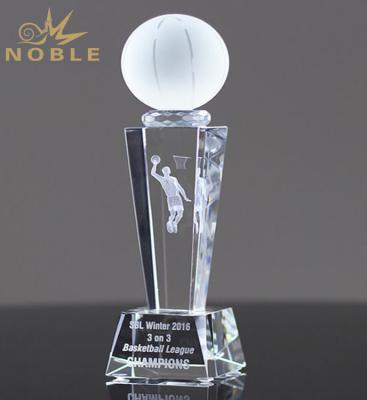 China Wholesale Noble Europe 2021 Crystal Award Gifts Basketball Player Trophy with Custom Names for sale