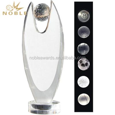 China Europe New Design Custom Crystal Basketball Soccer Golf Sports Trophy for sale