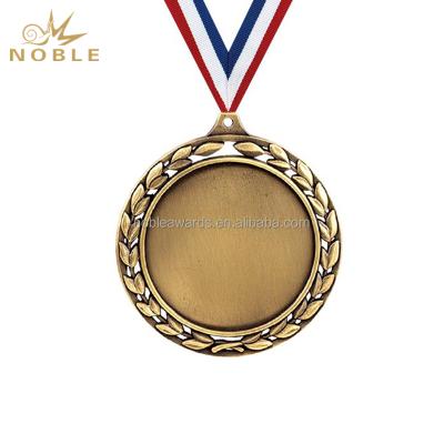 China Laurel Wreath Gold Silver Bronze World Plating Empty Medals and Trophies China for sale