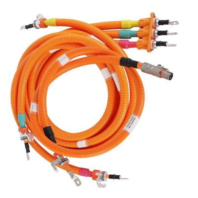 China Automobile High Voltage Ev Wire Harness Cable Assembly Ferrule Terminal Charging Cable With Ring Terminal for sale