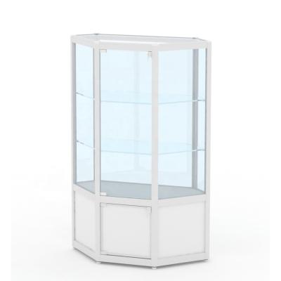 China Shopping Mall LED Light Display Cabinets Jewelry Display Cabinets Museum Souvenir Lockable Glass Display Case for sale