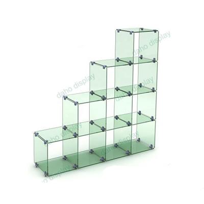 China Glass Bakery Display DIY Glass Display Stand Store Shipping Mall Aluminum Glass Toys / Shoes Showcase for sale