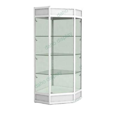 China Single Sided Full Glass Jewelry Display Case/Cosmetic Store/Toy Store Mobile Phone 4 Layers Display Cabinet With LED for sale