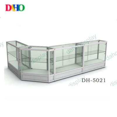 China China Wholesale Modern Curved Bulletproof Glass Shop Showcase for sale