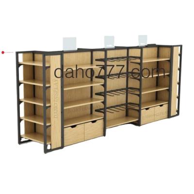 China Miniso Wooden Supermarket Shelves Display Rack Warehouse Storage Grocery Display Racks 371*67.5*15.2cm/customized for sale