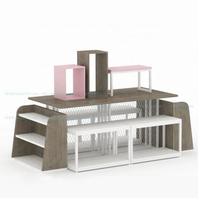 China Double Sided Beauty Products Display Stand Retail Apparel Display Racks Supermarket Supplies Cosmetic Display for sale