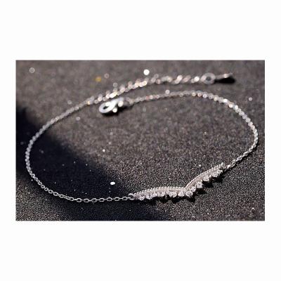 China YSYH FASHION Jewelry Anklets S925 Genuine Silver Rhodium Plated With Crown Pendant Zircon Inlaid Fashion Accessories For Women for sale