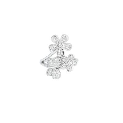 China CLASSIC Wholesale Simple 925 Sterling Silver Butterfly and Flowers Open Size Free Ring For Women for sale