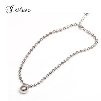 China Newest Party Maker 925 Sterling Silver Beads Anklet For Women for sale