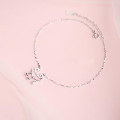 China Vintage YSYH Jewelry Customization 925 Sterling Silver Anklet Rhodium Plated With Lucky Lock Design Fashion Women's Accessories for sale