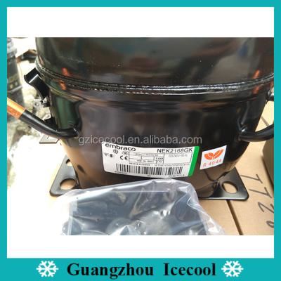 China Refrigeration Parts NEK2168GK Embraco Compressor R404A 3/4HP LBP Refrigerator Compressor for sale