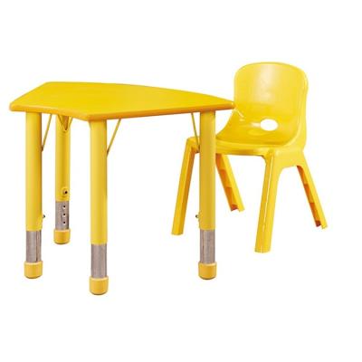 China Modern high quality adjustable height school student kindergarten kids table and plastic folding chair set for sale