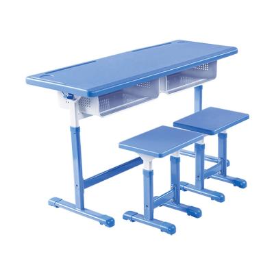 China Modern School Furniture Single Iron Table Modern Student School Student Study Double Desk And Chair for sale