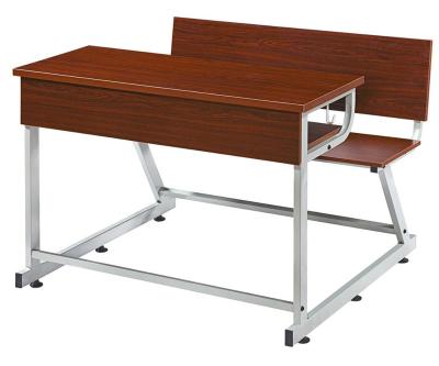 China Double Modern Wooden School Desks With Bench Primary School Furniture Factory In Guangdong Province for sale