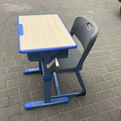 China Modern durable educational equipment used in classroom elementary school desk with chairs for sale