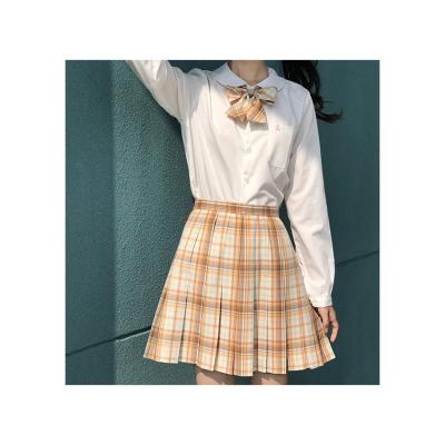 China Wholesale High Quality Custom Made Students In School Uniform Pleated Plaid Skirt for sale