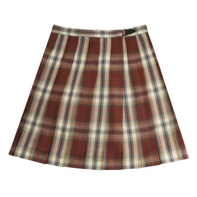 China Breathable Fabric Customizable Best Selling Verified Students In School Uniform Girl Plaid Skirt for sale