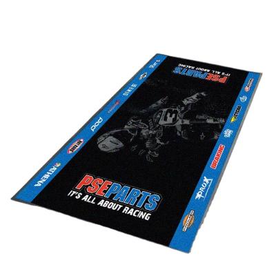 China Custom Nylon Indoor Parking Mat Bike Training Floor Mat Bicycle Motorcycle for sale