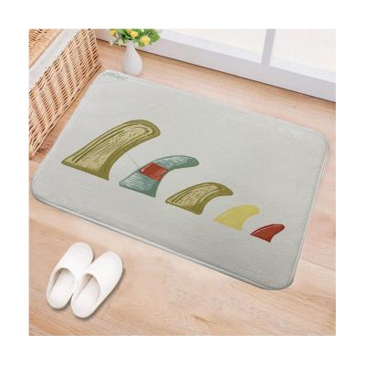 China Custom Water Absorbent Shower Shaggy Bath Mat Water-absorbing Printed Non-Slip Bathroom Toilet Covers for sale