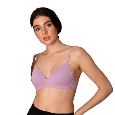 China Women's Bralette Radio Padded Bra Seamless Sexy Daily Basic Invisible Deep V-Neck Deep Bra for sale