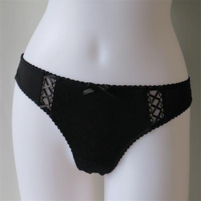 China OEM/ODM Breathable New Arrival Sexy Women Panties Lace Up T-back String Crossed Satin And Bow for sale