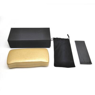 China Wholesale Eco-Friendly Oversized Fancy Gold Sunglasses PU Leather Hard Eyewear Cases Gift Box With Custom Logo for sale