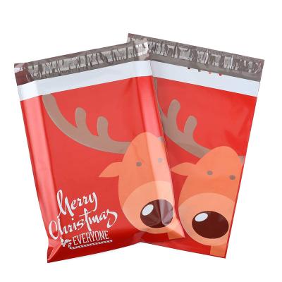 China Self Adhesive 10x13 Envelopes Custom Shipping Gifts Designer Boutique Mailers Christmas Reindeer Mailing Bags for sale