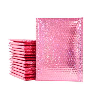 China Strong Adhesive/Shock-Resistance/Waterproof/Nice Printing Pink Colored Padded Envelopes Wholesale Packaging Bags Poly Bubble Custom Mailers For Lip Gloss for sale