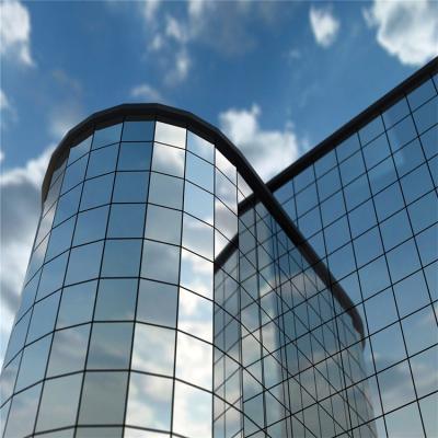 China Modern Modern Tempered Glass Aluminum Profile Insulated Curtain Wall Cost Per Square Meter Price Curtain Wall Building for sale