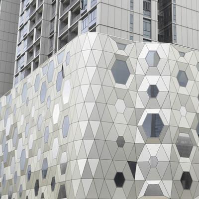 China Modern Aluminum Cover Veneer Buildings Plank Curtain Wall Cladding Aluminum Facade Panel for sale