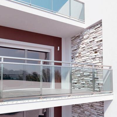 China Modern Terrace Fencing Modern Design Aluminum U Channel For Balcony Glass Railing for sale