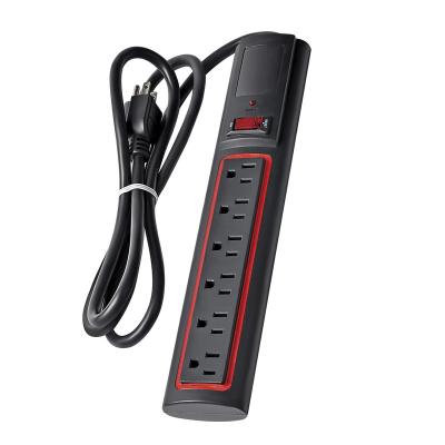 China Residential / General Purpose ETL&cETL Listed 6 Outlets Lighted Switch Power Strip 400J Surge Protector Power Socket for sale