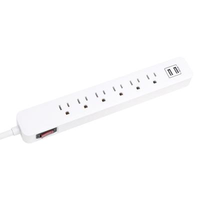 China ETL&cETL Listed Residential / General Purpose Extension Socket 6 Outlets Power Strip With 2 USB Ports Charging Fast Charging for sale