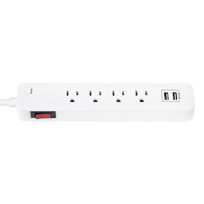 China Residential / General Purpose ETL&cETL Listed 4 Outlet Surge Protector NEMA Socket Power Strip With 2 USB-A Charging 5V 2.4A Ports for sale