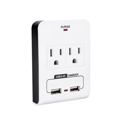 China Residential/General Purpose ETL and cETL Listed 2 USB2 Outlets Expand To Shield Wall Tap 5V 2.4A Adapter for sale