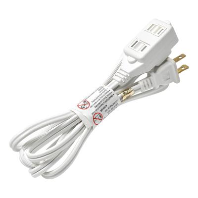 China Home Appliance ETL & cETL Listed 3 Outlet SPT-2 16AWG/2C Polarized Indoor Single Extension Cord With Safety Cover for sale