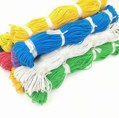 China High Tenacity 2mm Workout String High Craft Strong Polyester 3mm 8mm 0.8 Diy Rubber Elastic Cords Reflective Round Band Cord Soft Letax Gold for sale